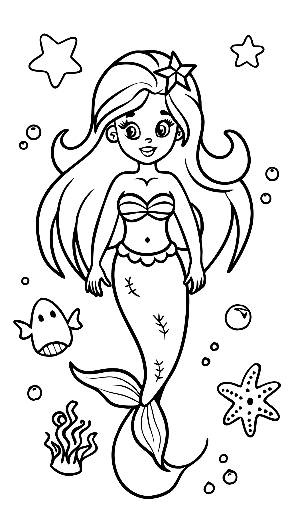 coloriage sirène barbie